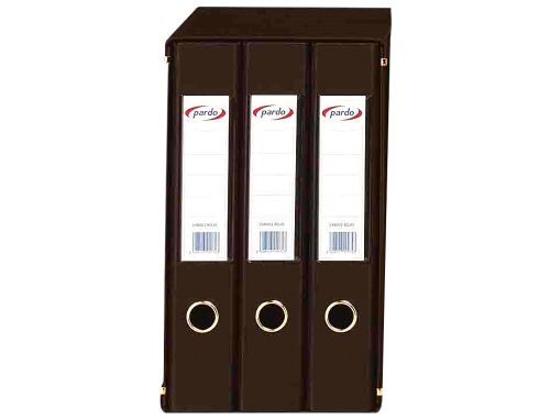 Modulo de 3 pastas de arquivo pardo folio 2 aneis 40 mm azul 350x200x300 mm , Pardo , 63093 , 8428143102603